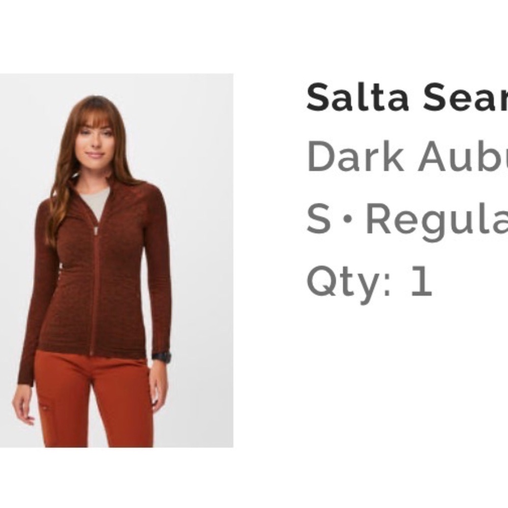 NWT Figs salta seamless jacket Dark Auburn small